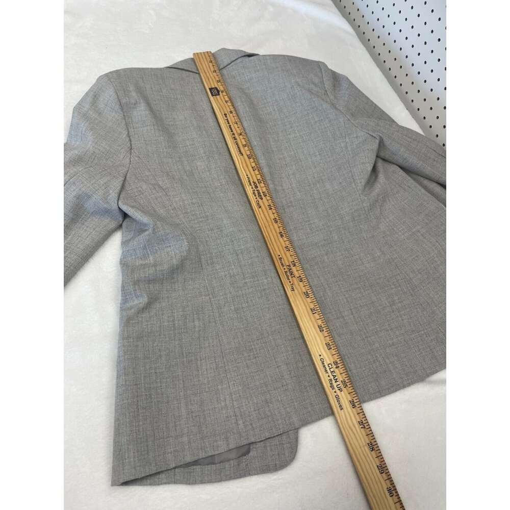 Charter Club Womens Gray One Button‎ Blazer Suit Sz 10 Long Sleeve Office Formal - Picture 7 of 8